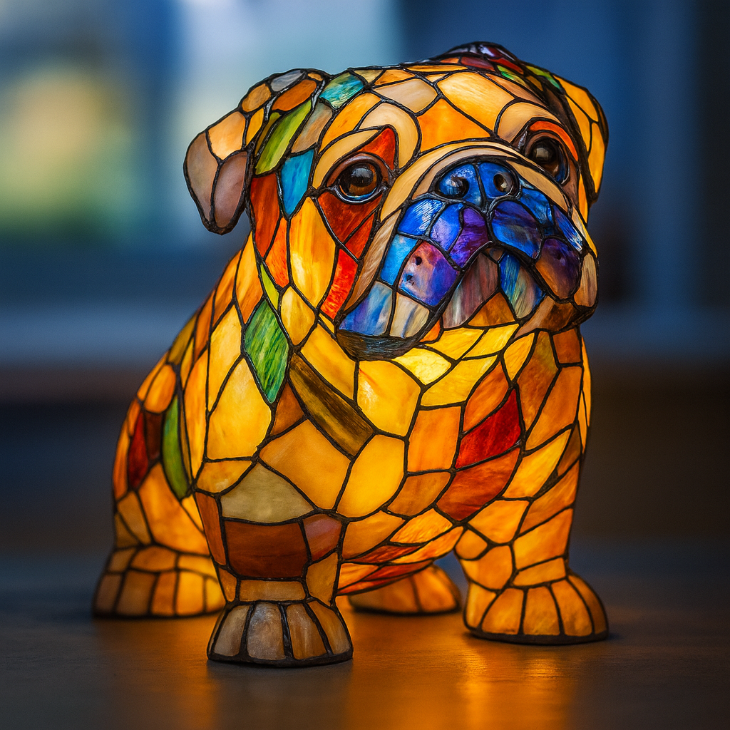 Shadow | Magische hondenlamp van gekleurd glas