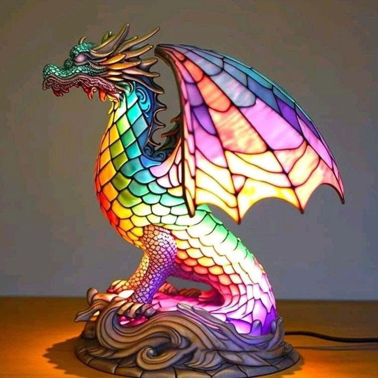 Ignis | Magische draaklamp van gekleurd glas