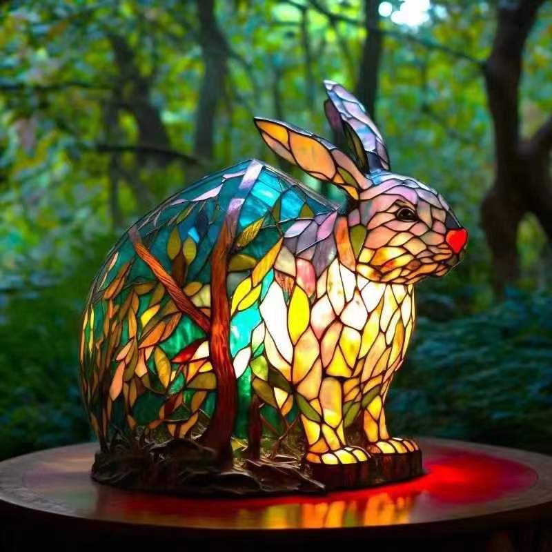 Lapinou | Kleurige glazen konijnlamp Magisk