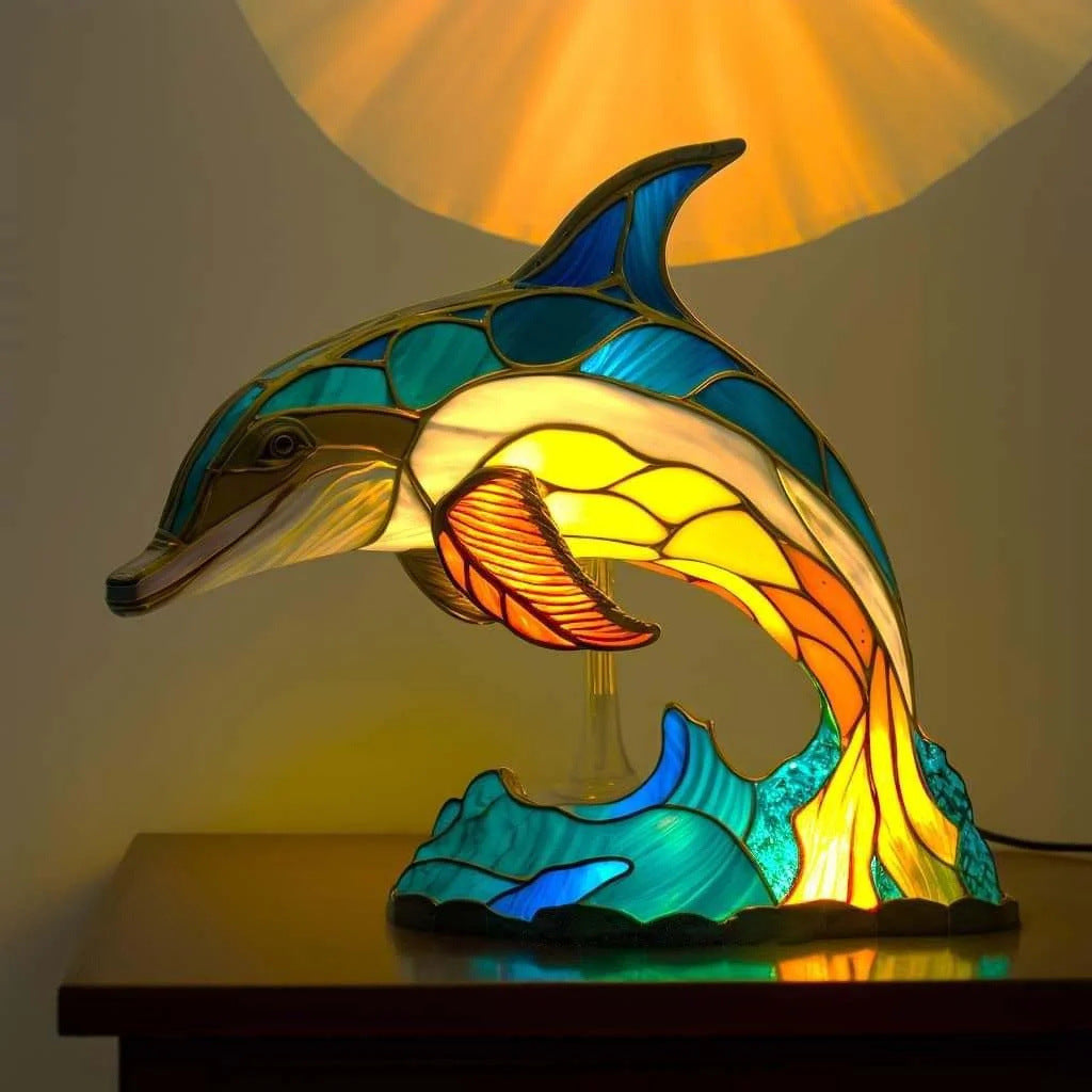 Flip | Dolfijnlamp Magisk van gekleurd glas