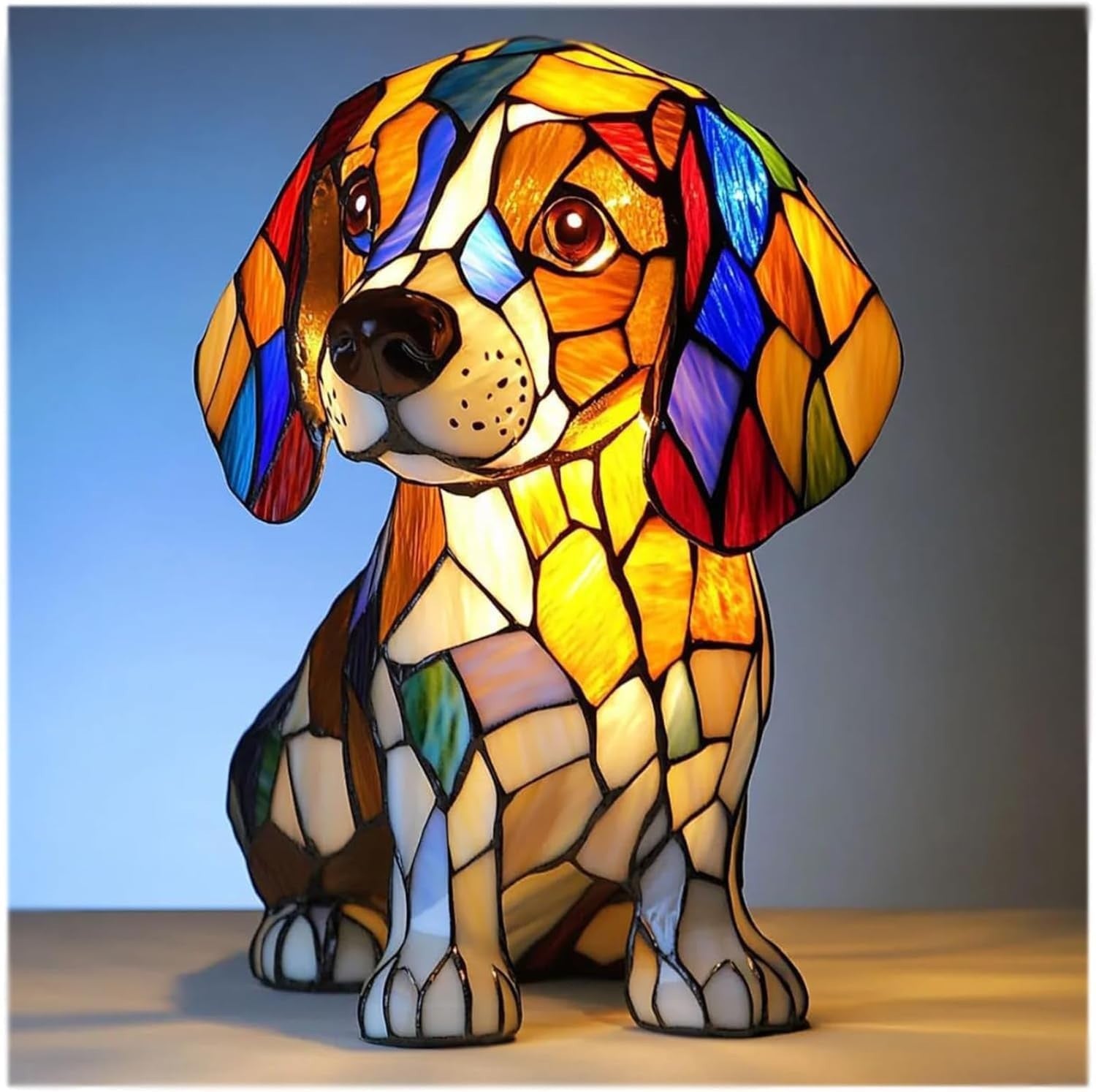 Coco | Magische hondenlamp van gekleurd glas