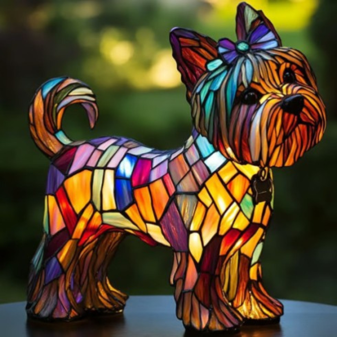 Zouzou | Magische hondenlamp van gekleurd glas
