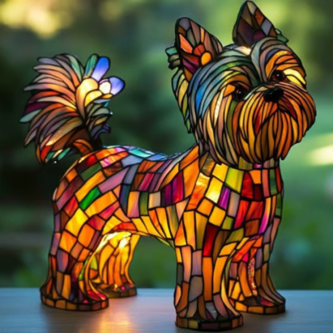 Lili | Magische glazen hondenlamp in kleur