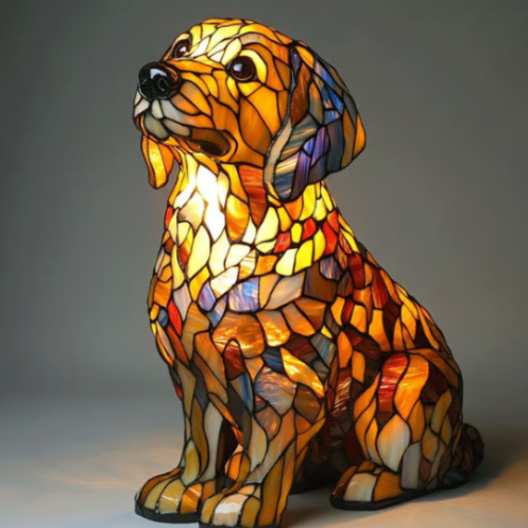 Nounours | Magische hondenlamp van gekleurd glas