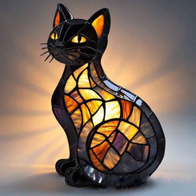 Mira | Magische kattenlamp van gekleurd glas