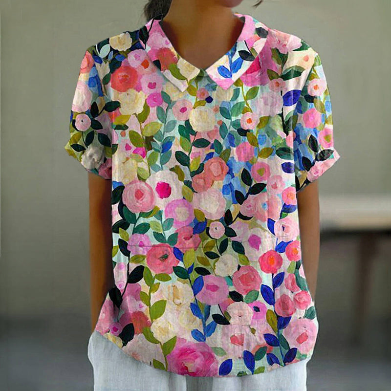 Zomerblouse "Koffietijd" – Zorgeloos & mooi