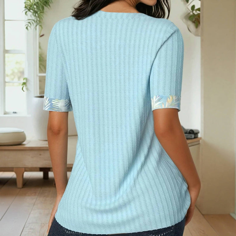 Zomerblouse "Koffietijd" – Chic & vrolijk