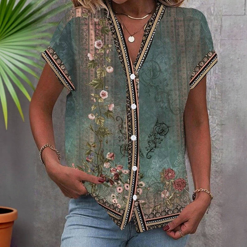 Zomerblouse "Tuinfeest" – Natuurlijk & chic