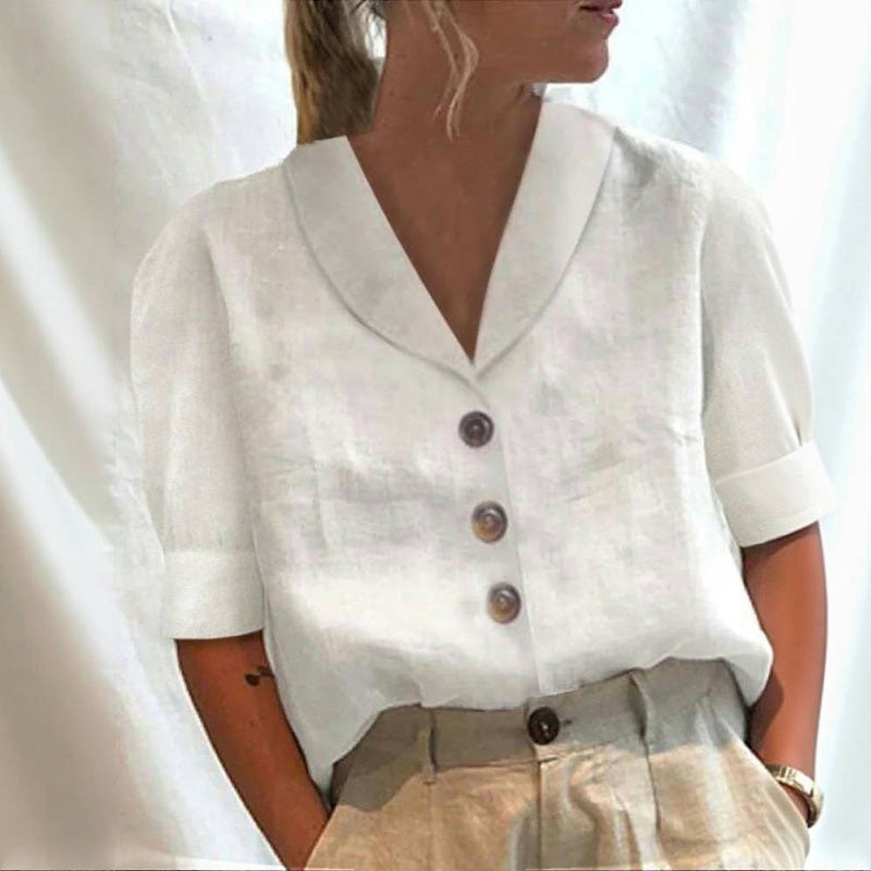 Zomerblouse "Koffietijd" – Zomers & elegant