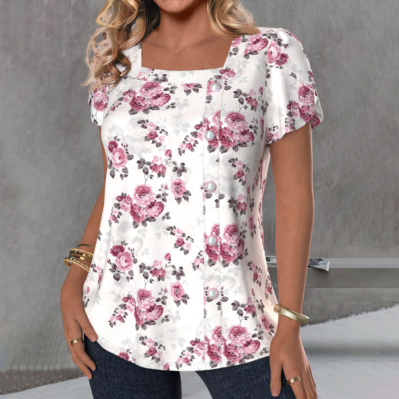 Zomerblouse "Koffietijd" – Natuurlijk & warm