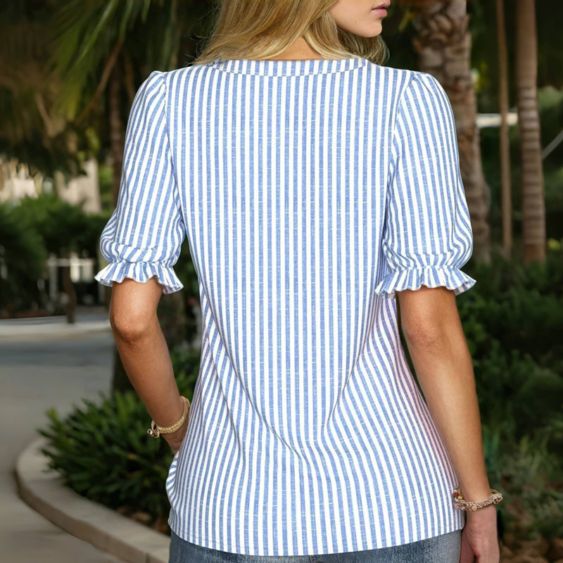 Zomerblouse "Koffietijd" – Tijdloos & warm