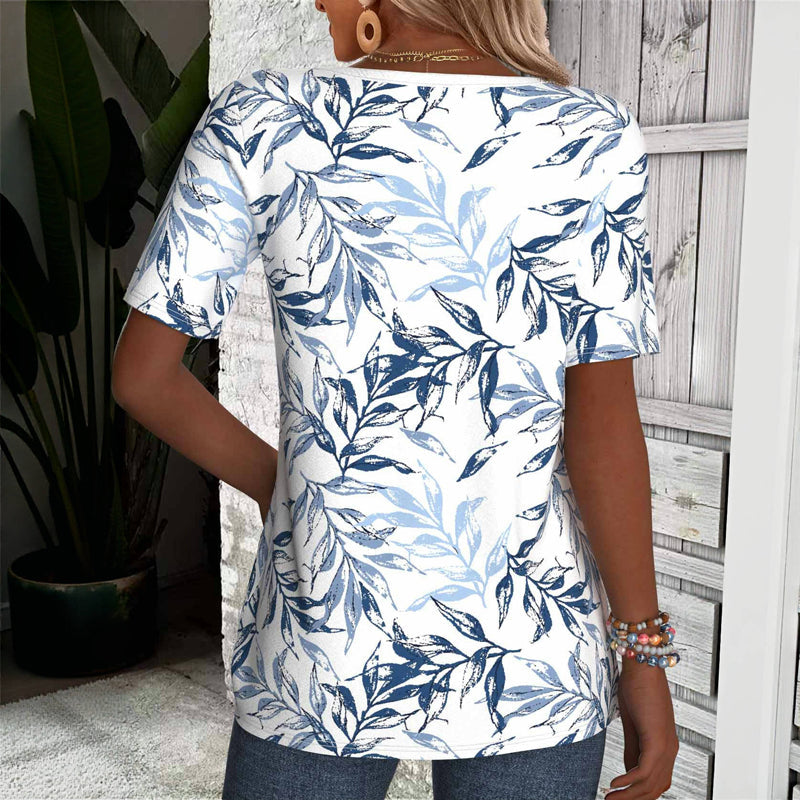 Zomerblouse "Koffietijd" – Klassiek & lief
