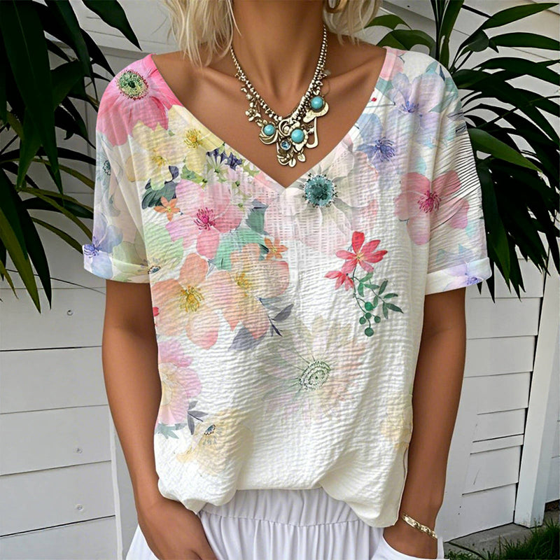 Zomerblouse "Koffietijd" – Lief & elegant
