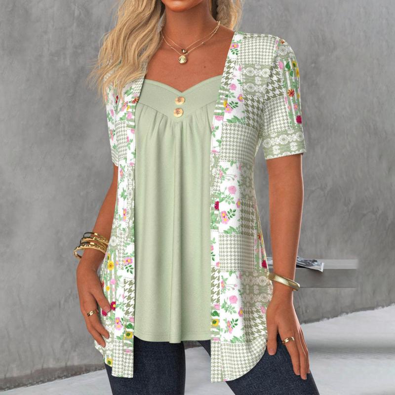 Zomerblouse "Koffietijd" – Klassiek & warm
