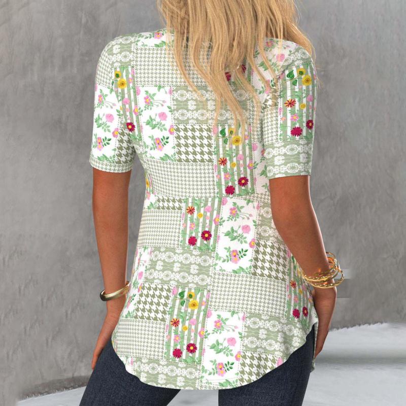 Zomerblouse "Koffietijd" – Klassiek & warm