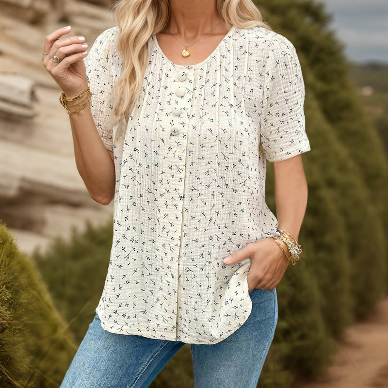 Zomerblouse "Stralende Dag" – Verfijnd & modern