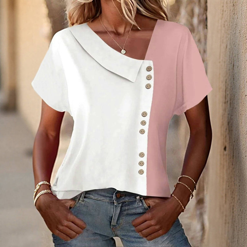 Zomerblouse "Marktdag" – Zacht & waardig