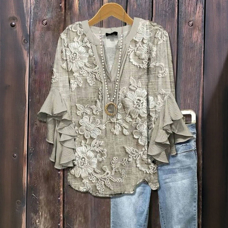 Zomerblouse "Marktdag" – Stijlvol & licht