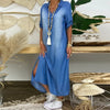 Ilse™ | Zomer V Hals Half Denim Jurk