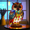 Merlin | Magische uilenlamp van gekleurd glas
