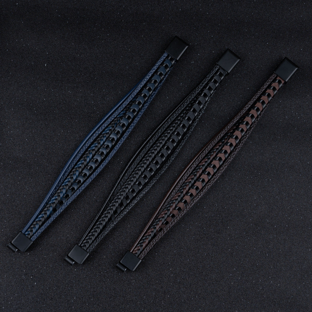 Ragnar Band - Leren Gevlochten Viking Armband