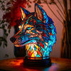 Blaze | Magische wolf lamp van gekleurd glas