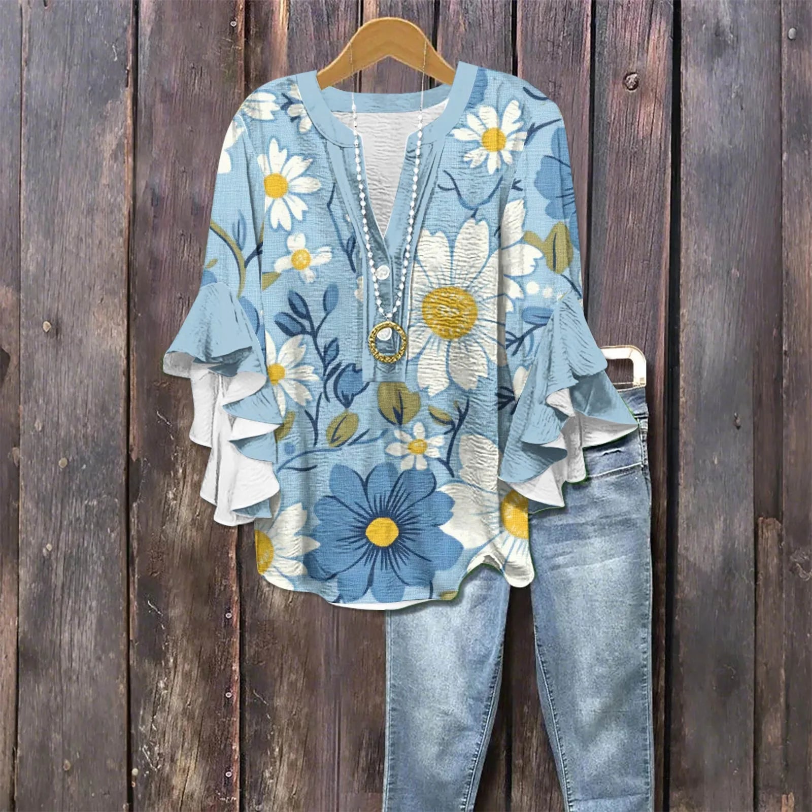 Zomerblouse "Tuinfeest" – Rustig & stijlvol
