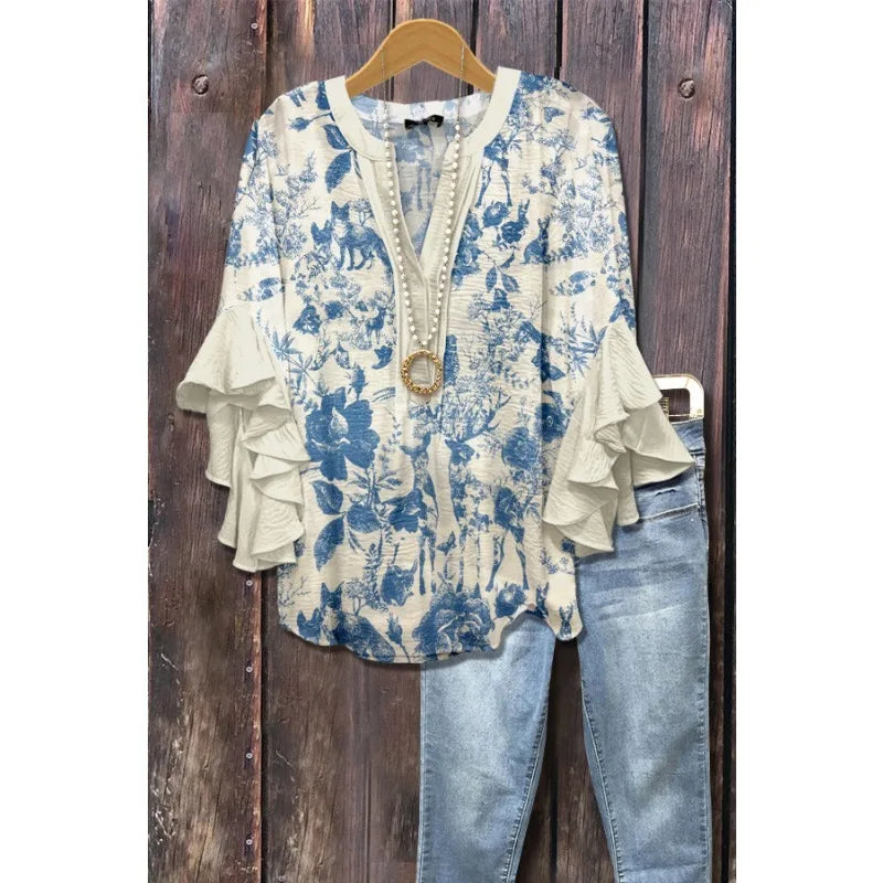 Zomerblouse "Tuinfeest" – Fris & vrouwelijk