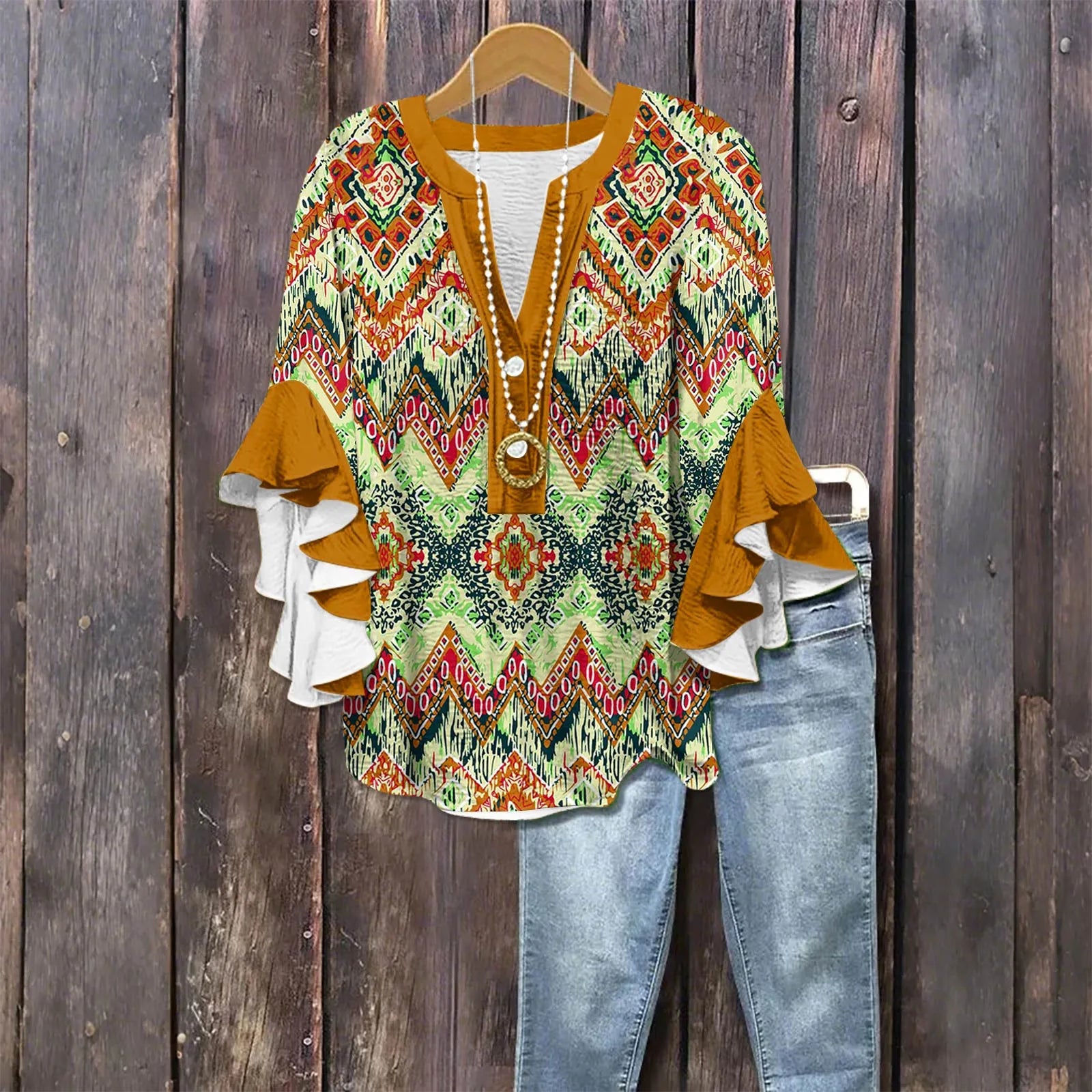 Zomerblouse "Tuinfeest" – Rustig & stijlvol