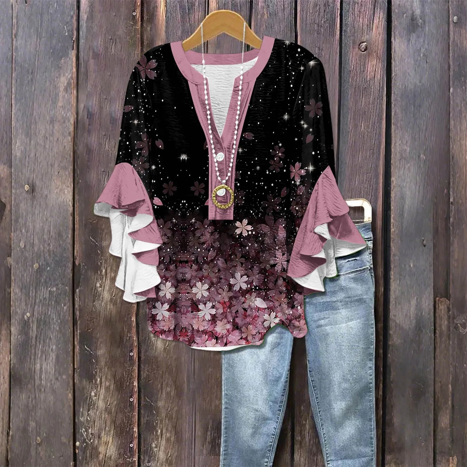 Zomerblouse "Tuinfeest" – Rustig & stijlvol