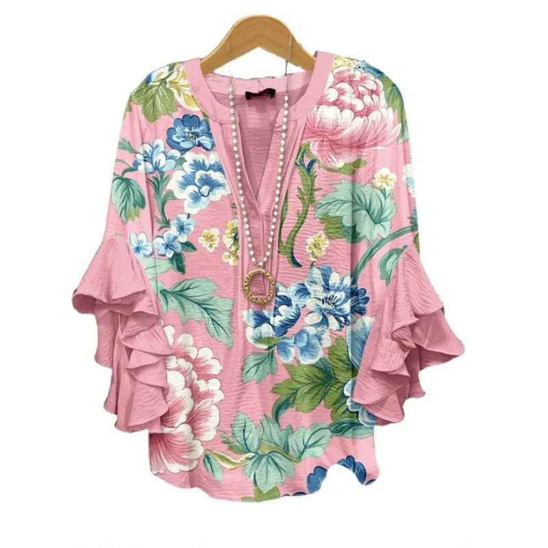 Zomerblouse "Tuinfeest" – Fris & vrouwelijk
