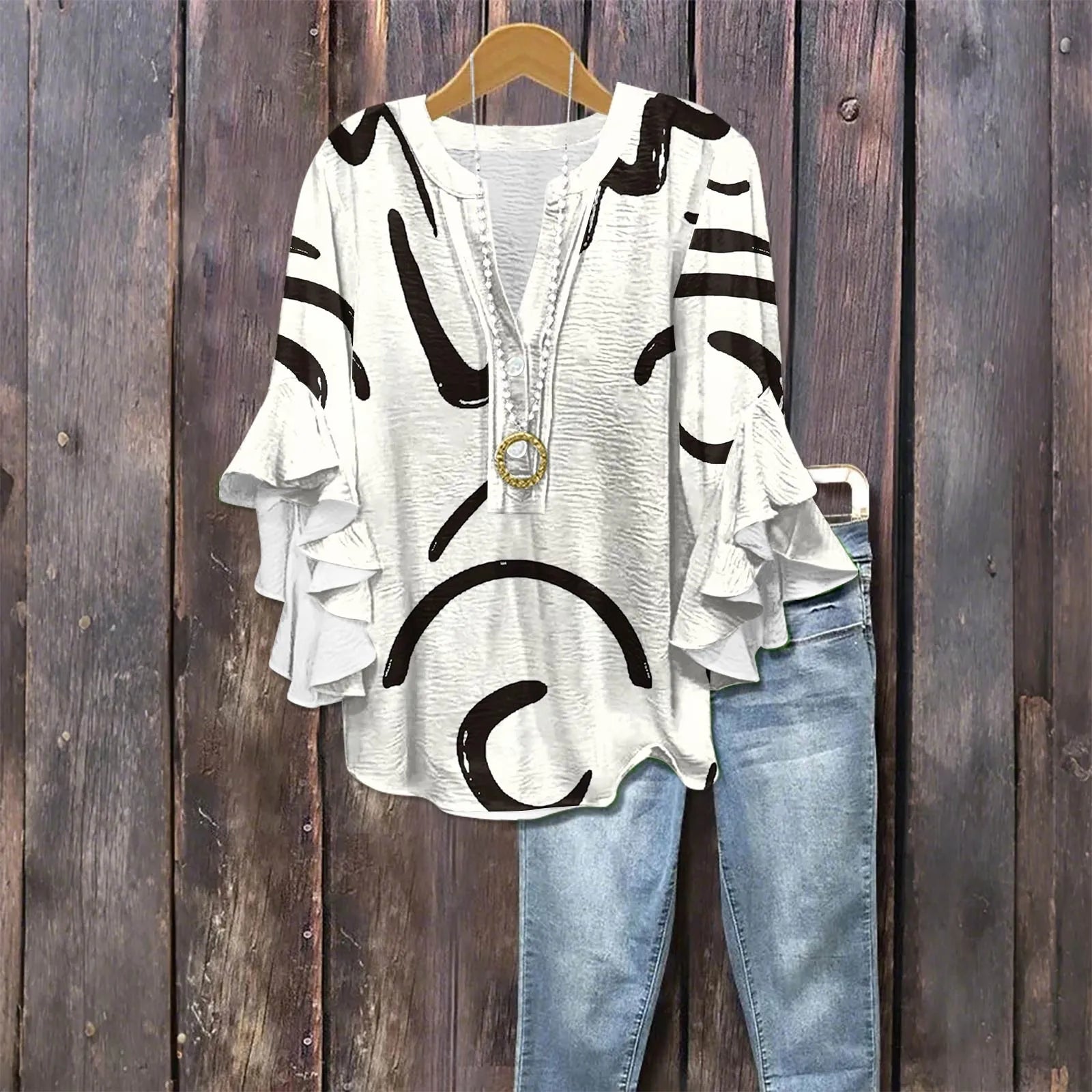 Zomerblouse "Tuinfeest" – Rustig & stijlvol