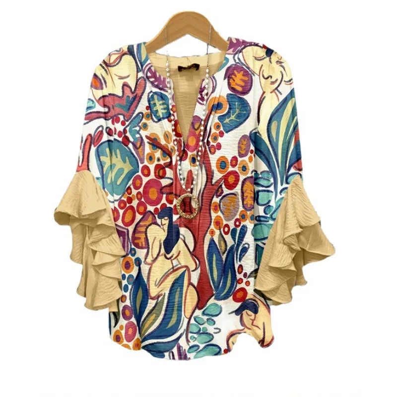 Zomerblouse "Tuinfeest" – Fris & vrouwelijk