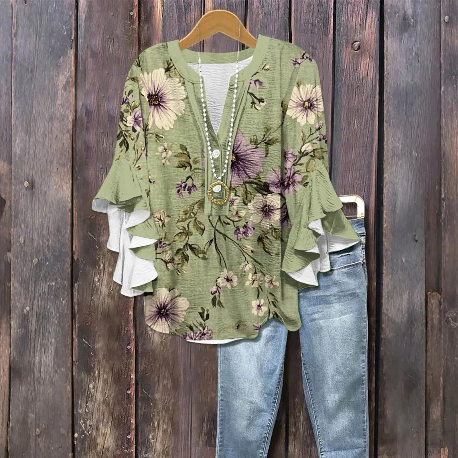 Zomerblouse "Tuinfeest" – Rustig & stijlvol