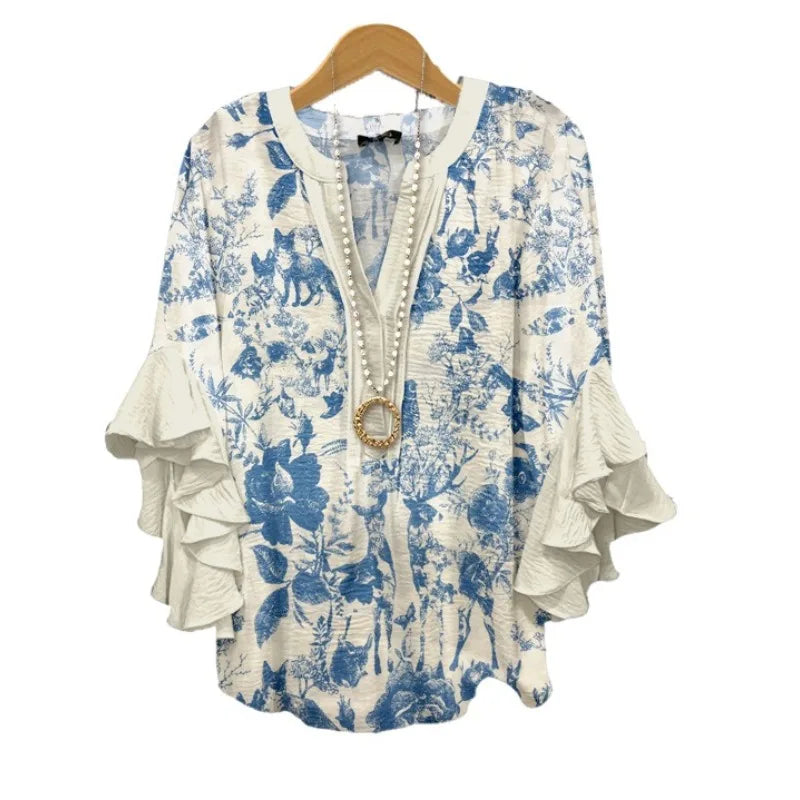 Zomerblouse "Tuinfeest" – Fris & vrouwelijk