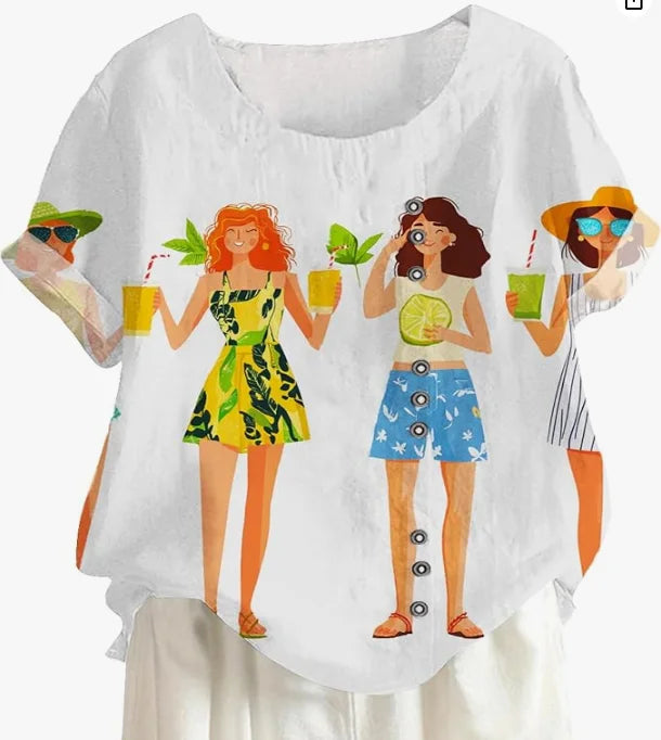 Zomertop "Tuinfeest" – Fris & vrouwelijk