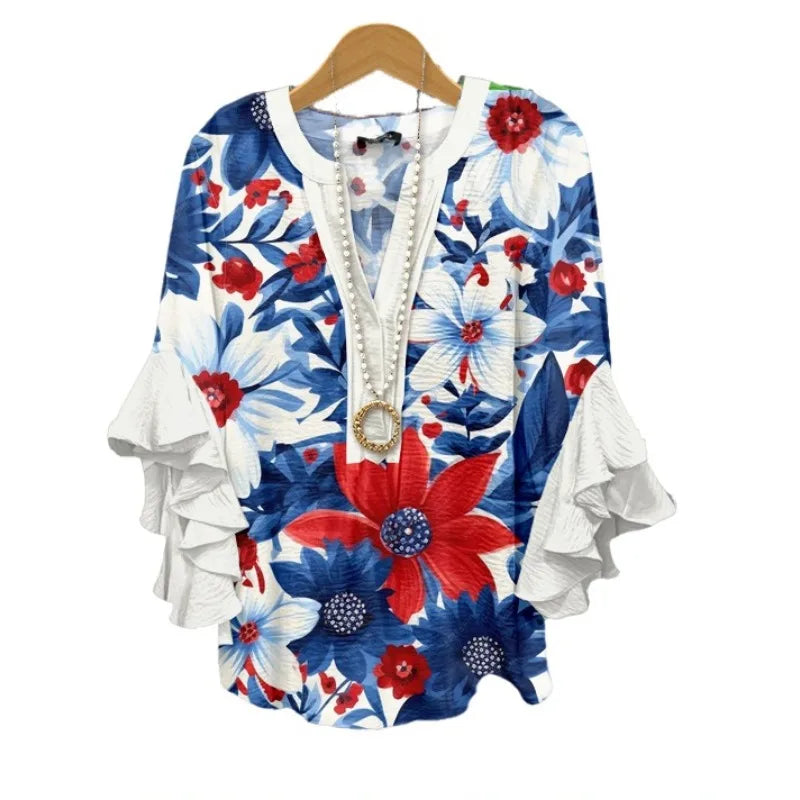 Zomerblouse "Tuinfeest" – Fris & vrouwelijk