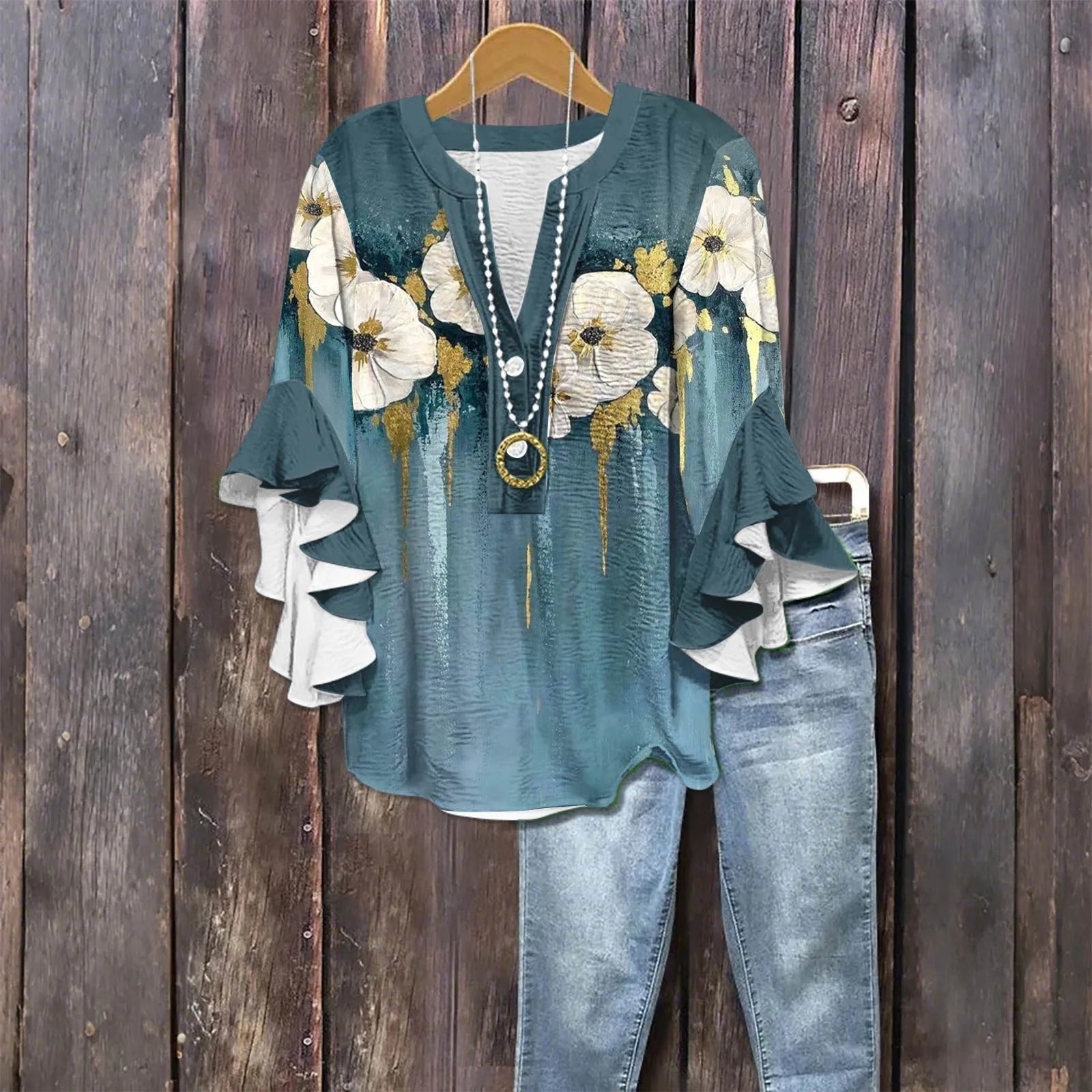 Zomerblouse "Tuinfeest" – Rustig & stijlvol