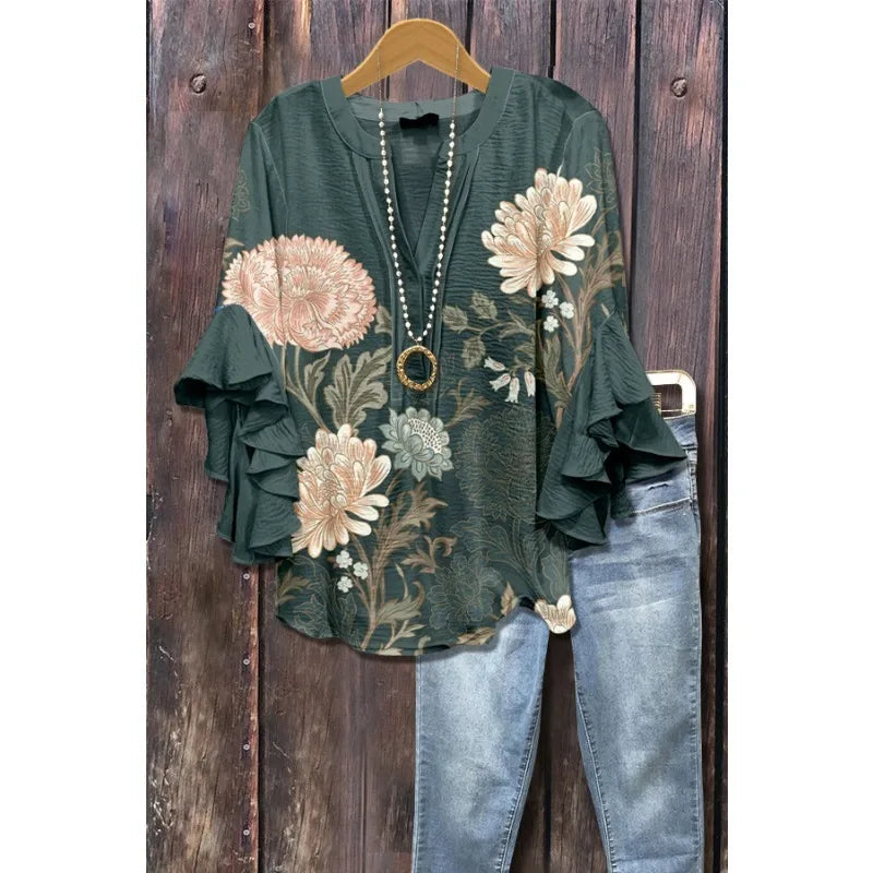 Zomerblouse "Tuinfeest" – Fris & vrouwelijk