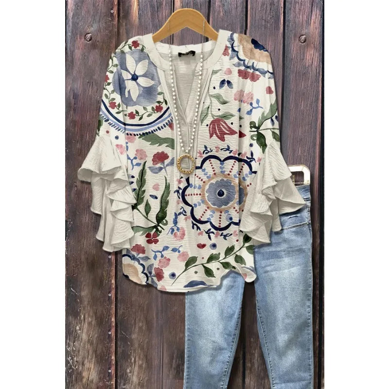Zomerblouse "Tuinfeest" – Fris & vrouwelijk