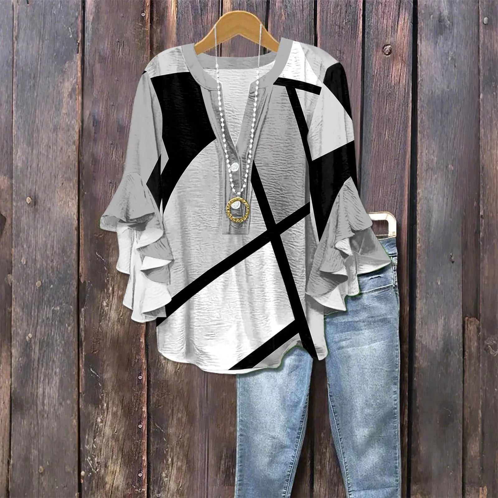 Zomerblouse "Tuinfeest" – Rustig & stijlvol