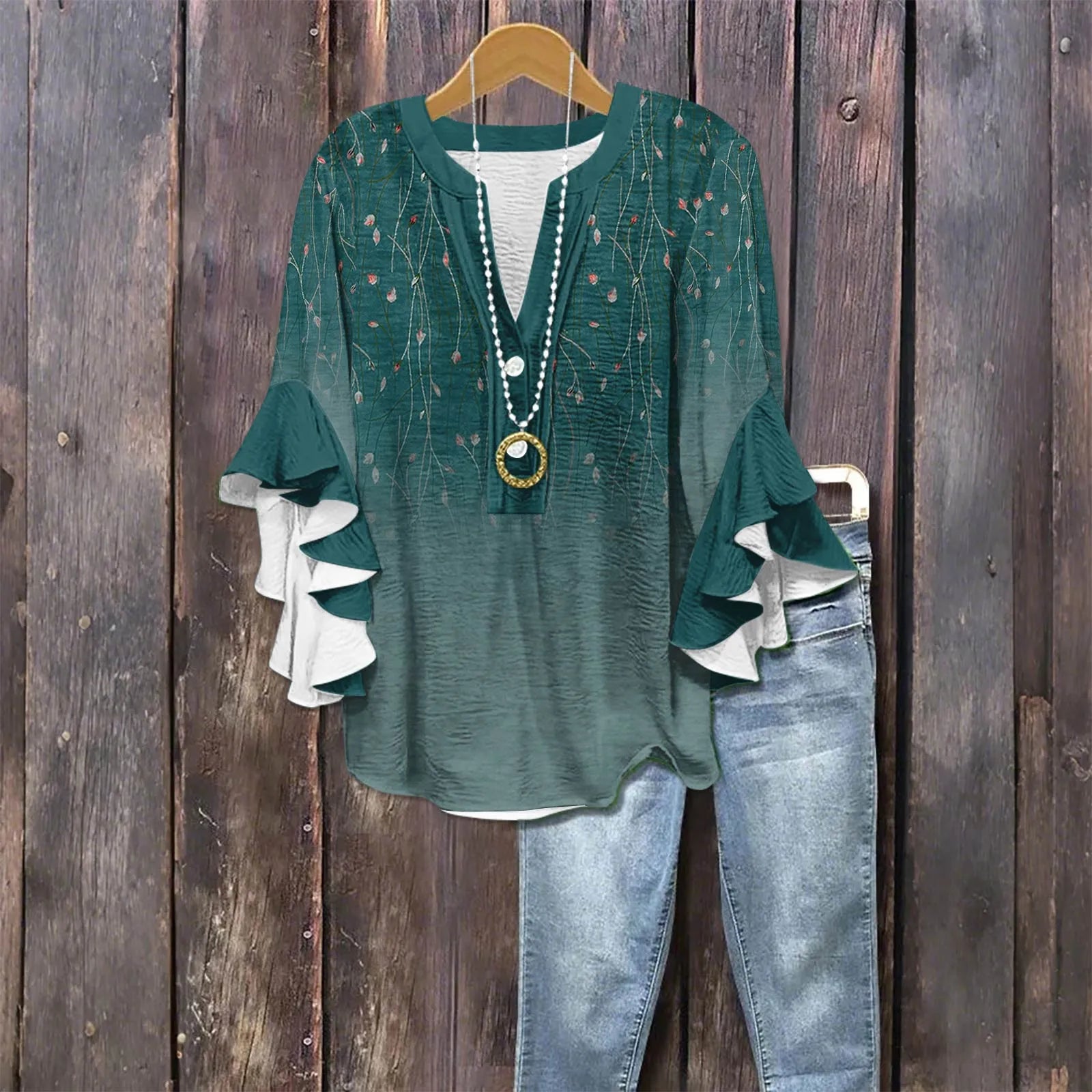 Zomerblouse "Tuinfeest" – Rustig & stijlvol