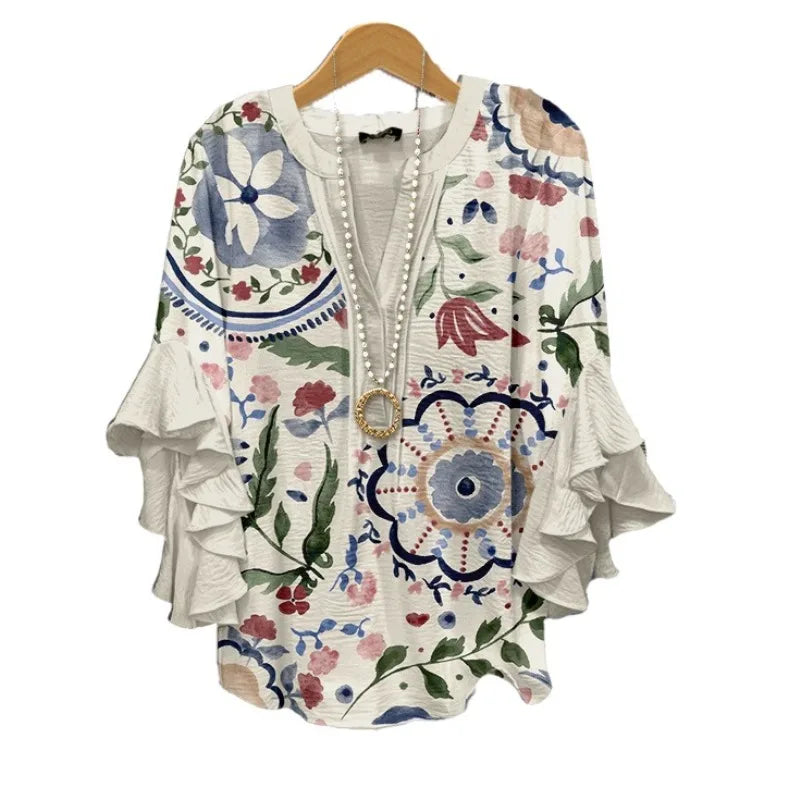 Zomerblouse "Tuinfeest" – Fris & vrouwelijk
