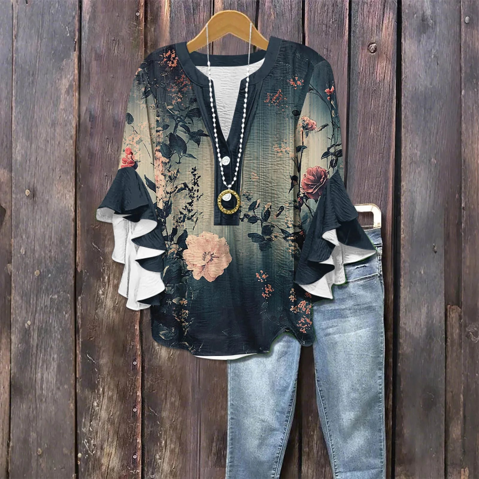 Zomerblouse "Tuinfeest" – Rustig & stijlvol