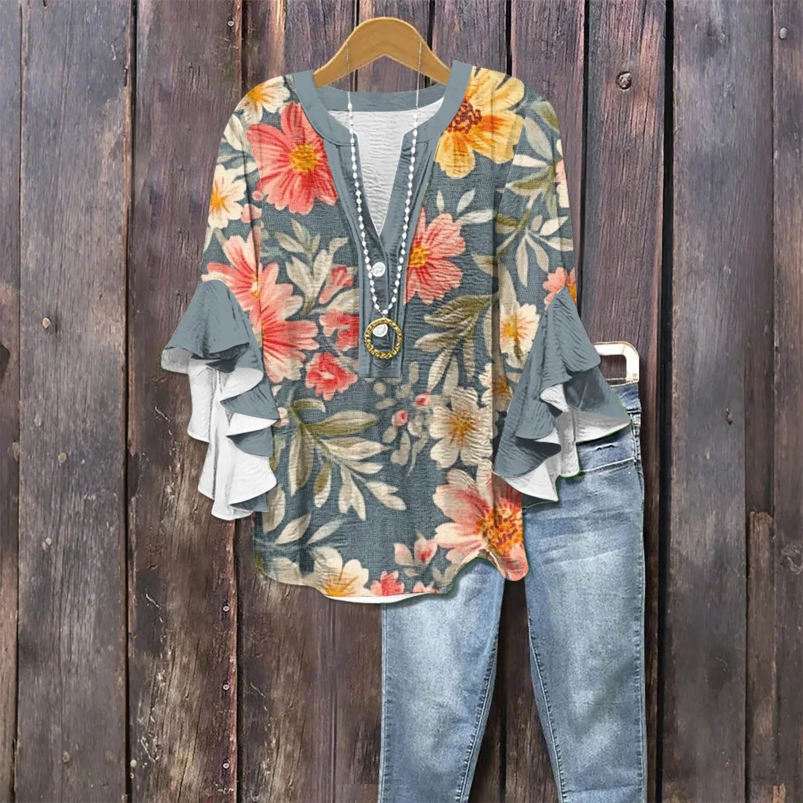 Zomerblouse "Tuinfeest" – Rustig & stijlvol