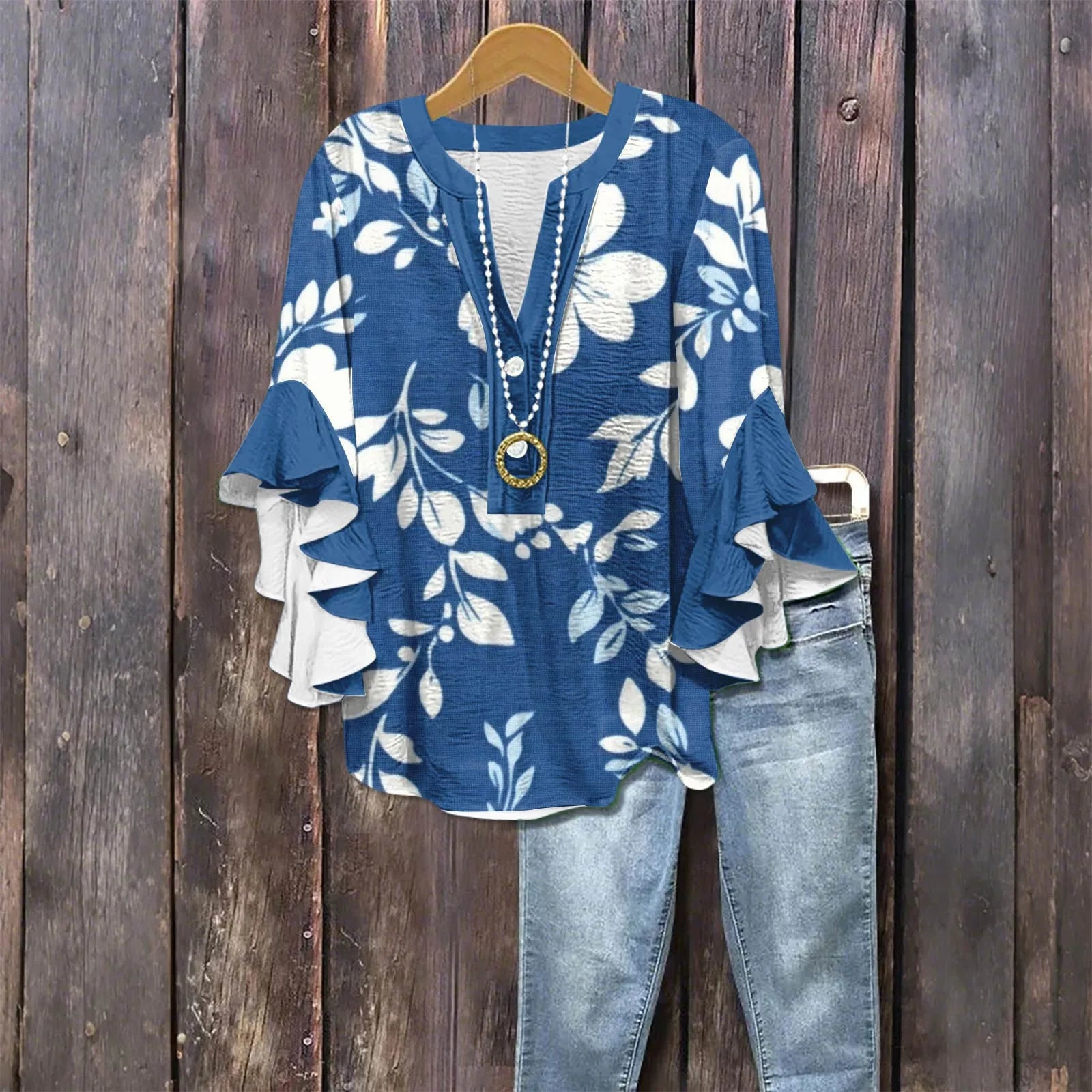 Zomerblouse "Tuinfeest" – Rustig & stijlvol